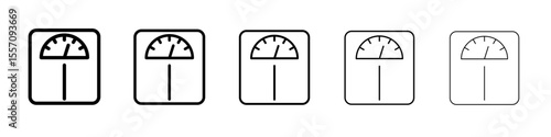 weighting scale icon vector outline symbol or illustration