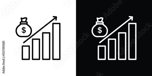 Fiscal policy icon vector graphics in strokes