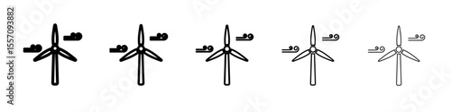 wind mill icon vector outline symbol or illustration