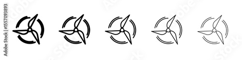 Wind turbine icon vector outline symbol or illustration