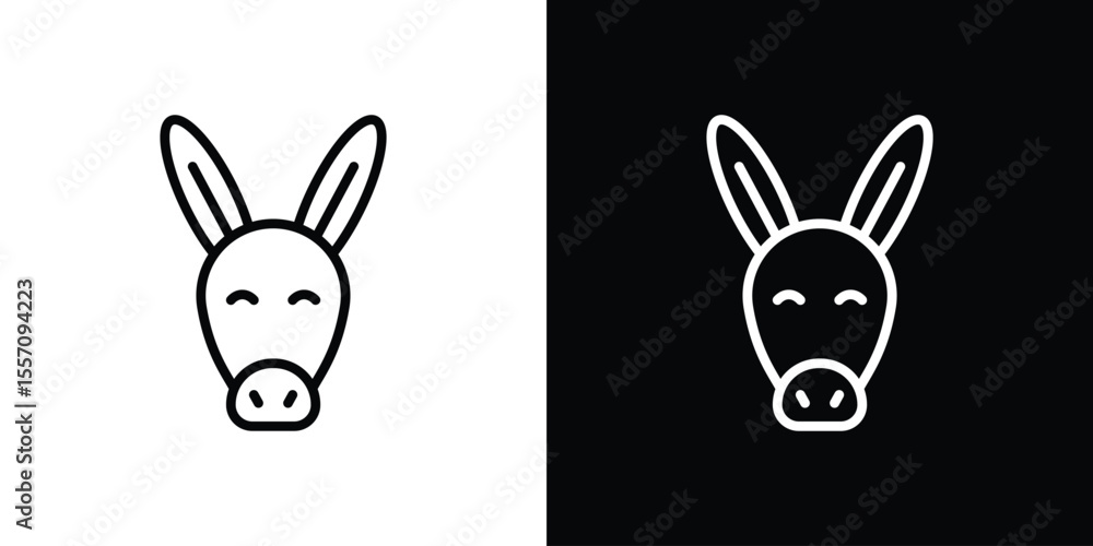 Obraz premium Donkey icon vector graphics in strokes