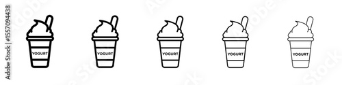Yogurt icon vector outline symbol or illustration