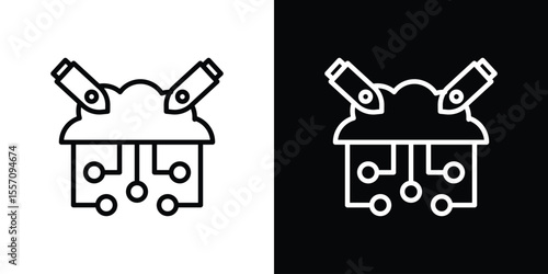 DOS icon vector graphics in strokes