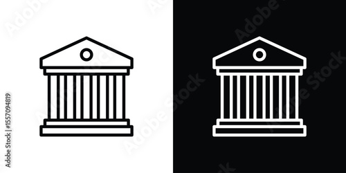 Courthouse icon vector graphics in strokes