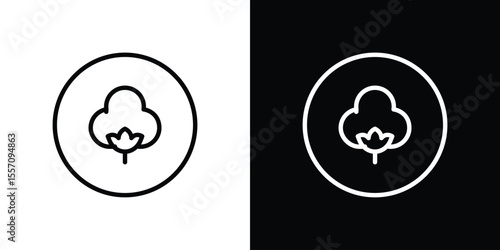 Cotton icon vector graphics in strokes
