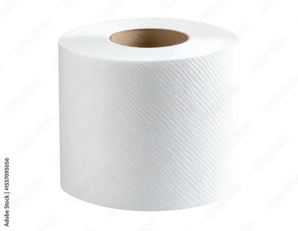 Realistic White Toilet Paper Roll with Visible Texture, Isolated PNG Realistic White Toilet Paper Roll with Visible Texture, Isolated PNG