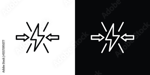 Conflict icon vector graphics in strokes