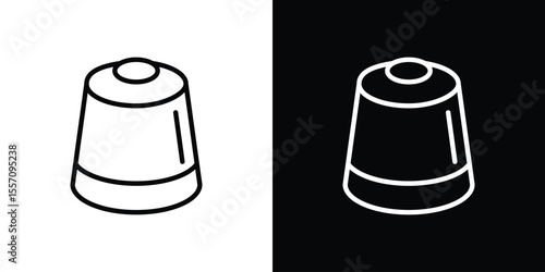Coffee capsule icon vector graphics in strokes