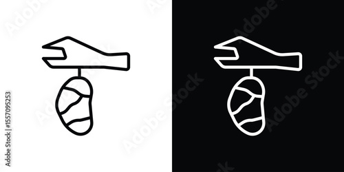 Cocoon icon vector graphics in strokes