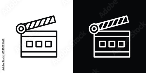 Cinema flapper icon vector graphics in strokes