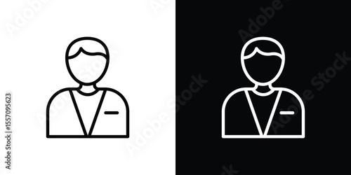 Cashier icon vector graphics in strokes