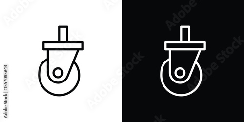 Cart trolley wheel icon vector graphics in strokes