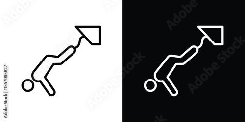 Bungee jumping icon vector graphics in strokes