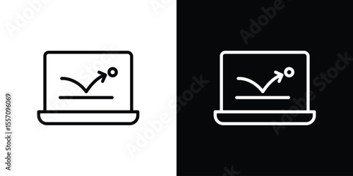 Bounce rate icon vector graphics in strokes