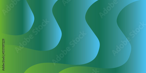 Green Abstract Background Soft Waves. Gradient Fluid Wave Banner Template Design. Luxury paper. subtle color variations, creating a smooth and calming abstract design for banner, wallpaper.