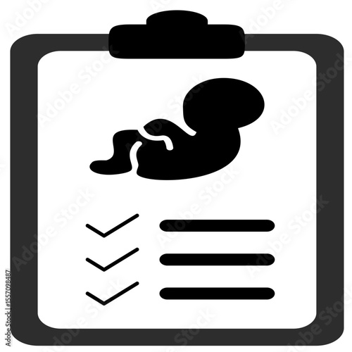 Icon about baby health monitoring board, development and recording of the fetus, careful care for the health of the fetus and post-pregnancy