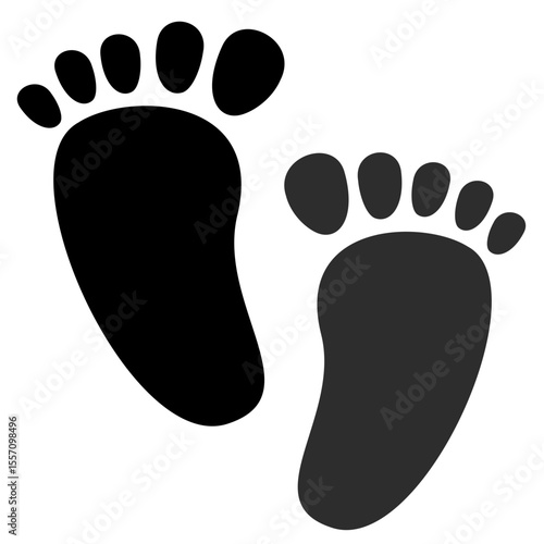 The baby feet icon indicates the birth of childhood, and also growth or the beginning of life messages relating to the beginning of life, family, and care