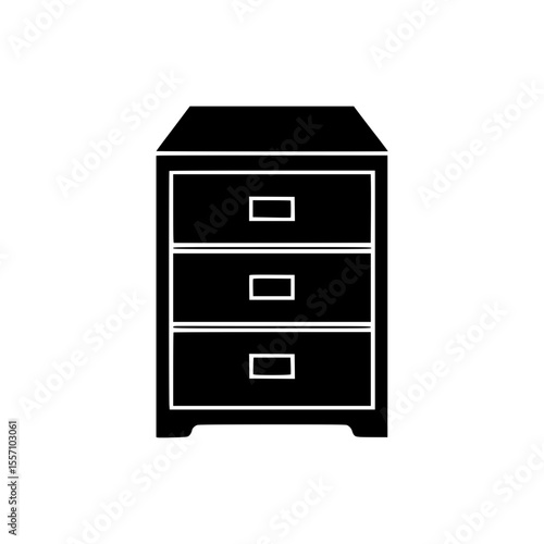 Black silhouette of storage cabinet