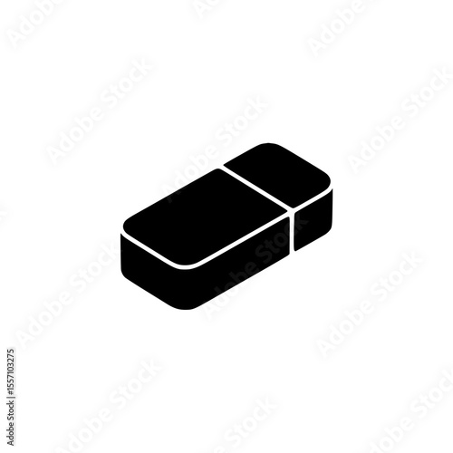 Black silhouette of a rectangular eraser