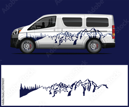 Mountain and Forest Car Wrap Design for Vans