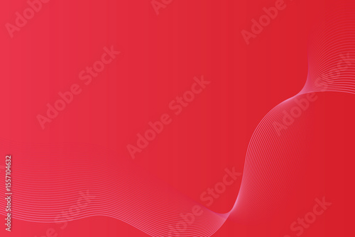 Abstract red background with delicate white flowing lines creating a gentle wave pattern