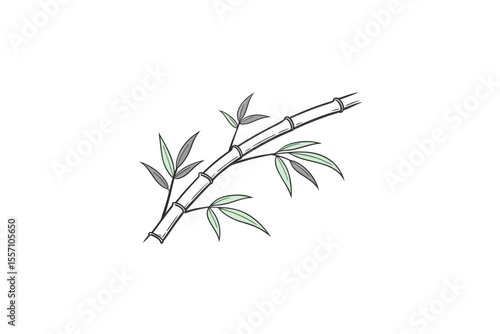 bamboo bookmark icon eco thin black line