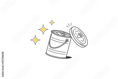 clean tin can upcycle icon thin black