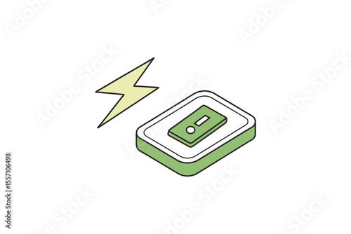 minimalist eco switch icon green energy