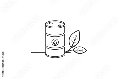 simple biofuel barrel thin black icon