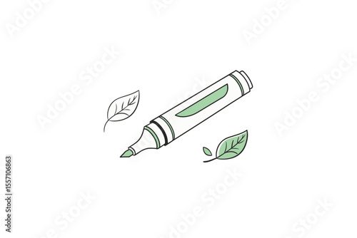 simple biodegradable highlighter pen icon