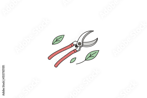 simple garden shears icon thin black