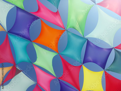 Pride flag against blue sky. Rainbow flag