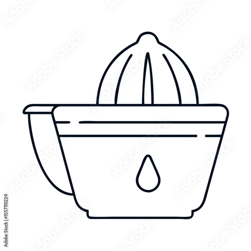 Citrus juicer icon. Simple kitchen utensil for making fresh juice. This line art illustration is perfect for creating vector icons for cooking blogs or recipe websites.