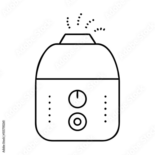 Simple humidifier icon for home appliance catalog. Humidifier device with water steam and control buttons.  Humidifier illustration perfect for website design, mobile app, and user interface.