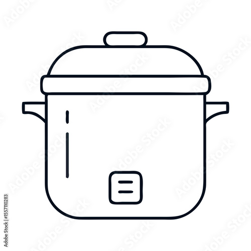 Pressure cooker icon design for kitchen appliance websites.  Simple pressure cooker illustration perfect for cooking blogs and recipe websites.
