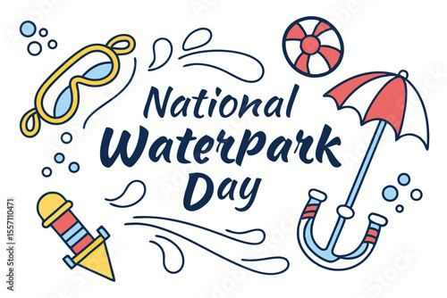 NATIONAL WATERPARK DAY vector illustration