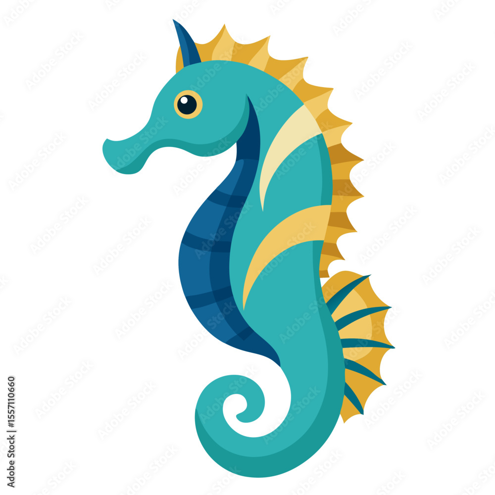 Fototapeta premium vector illustration of a sea horse