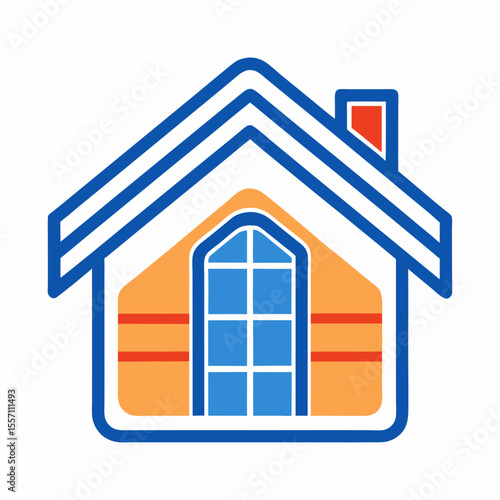 Home Insulation Icon - Generative AI Vector & Linocut Silhouette Design