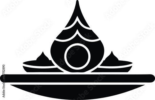 puja thali glyph icon vector. puja thali sign. isolated symbol illustration on white 