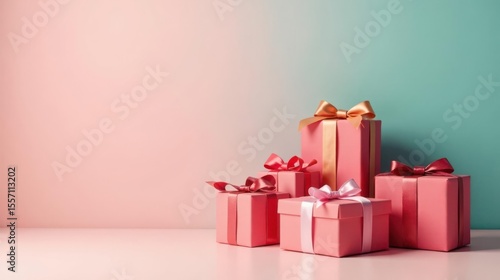 Wallpaper Mural Pastel Presents A Collection of Beautifully Wrapped Gifts with Delicate Ribbons against a Soft Background Torontodigital.ca