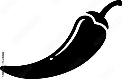 chili pepper line art silhouette vector illustration
