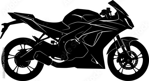 motor bike line art silhouette vector illustration
