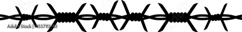 barbed wire line art silhouette vector illustration
