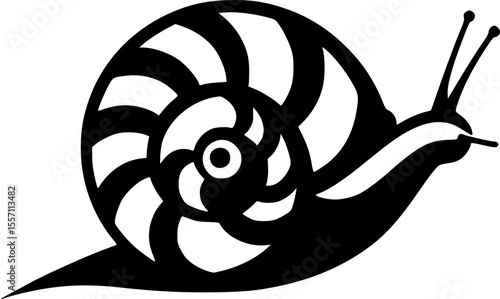 sea snail line art silhouette vector illustration
