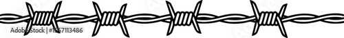 barbed wire line art silhouette vector illustration
