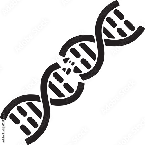 Broken dna strand illustration for genetic research and medical science concepts and healthcare technology on transparent background silhouette