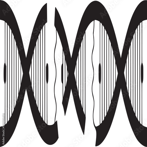 Dna strand break concept for genetic mutation and genome editing research and medical illustration concept on transparent background silhouette