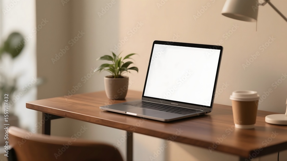 a laptop with a blank screen mockup a laptop with a blank screen mockup