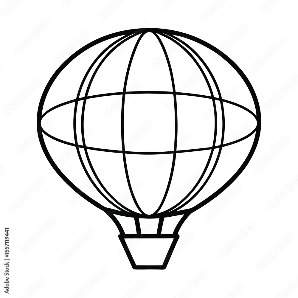 Naklejka premium globe shaped hot air balloon illustration