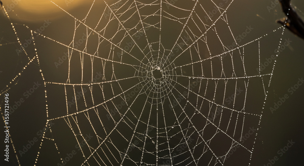 Obraz premium Spiderweb close up natures intricate design